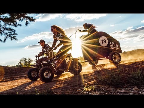 Mini Bike Chariot Racing at 33.4 MPH!