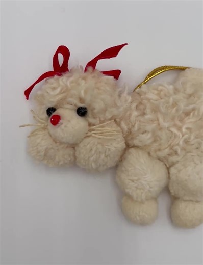 Vintage Handmade Poodle Dog Ornament Yarn Pom Pom Christmas Decoration - Etsy