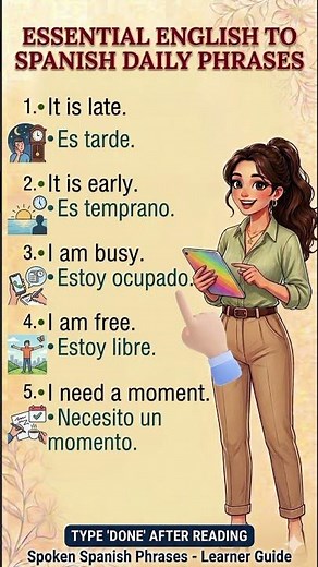 English to Spanish: 4 Everyday Short Sentences! 🧠🔥 #shorts