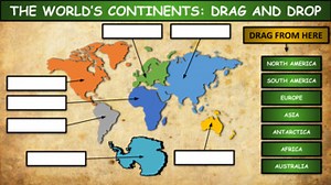 The World's Continents: Drag & Drop Powerpoint and Google Slides