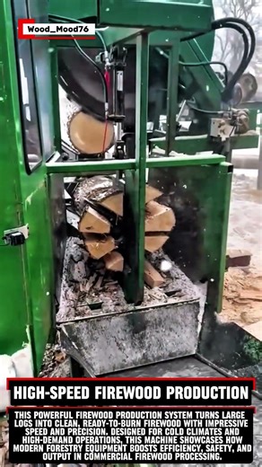 High-Speed Firewood Production #wood #woodworking #logging