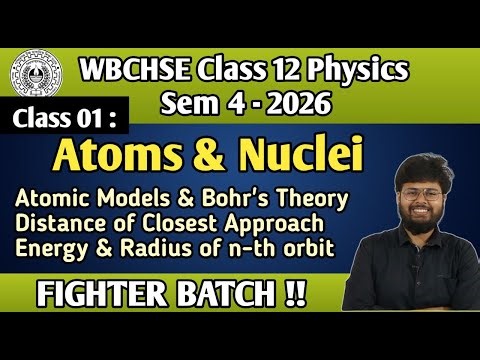 WB Sem 4 PHYSICS : ATOMS & NUCLEI 1: Atomic Models & Bohr's Postulates Radius & Energy of n-th Orbit