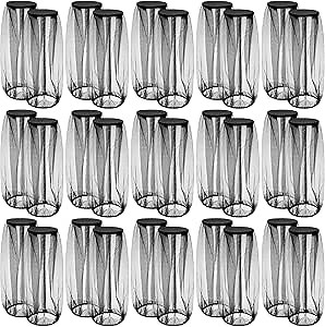 Windyun 50 Pcs Mosquito Net Hat 16 x 20 Inch Mesh Face Netting Mosquito Hats with Netting Bug Net Hat Protecting Face Head Neck Fly Netting Hood for Bugs Biting from Outdoor Activities Hiking Camping