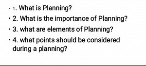 What is Planning?What is the importance of Planning?What are ... | Filo