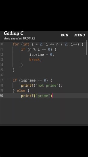 prime and not prime coding 🖥️#coding #computereducation #programminglanguage #computertechnic