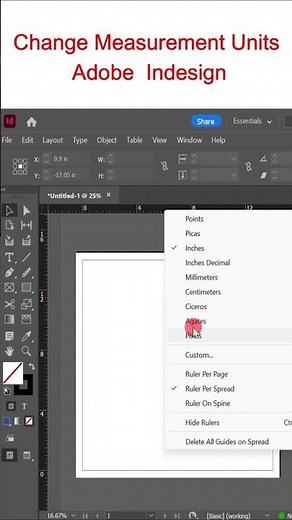 How To Change Measurement Units in Adobe InDesign #short