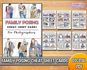Family Posing Cheat Sheet Cards | Printable Photography Basics | Download | Gift for Photographer | Reference Cards Posing Guide DSLR DIY - Etsy