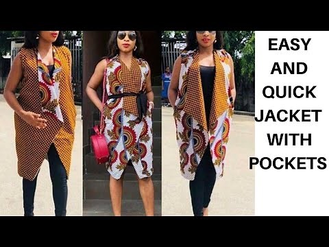 How to Make a Simple Jacket with Pockets |Women's Jacket |Ladies Jacket | Pattern Drafting| Sewing