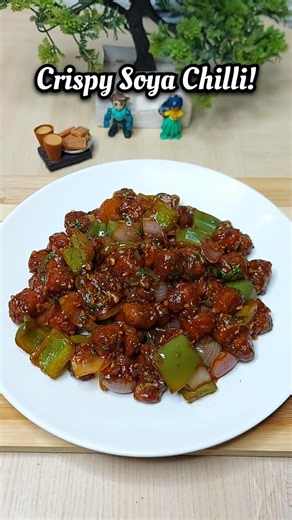 Crispy Soya Chilli Recipe 🌶️😍 | High Protein | Spicy Soya Masala Recipe #shorts #recipe #soyachilli
