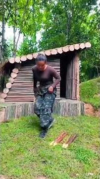 Final Part | Two Jungle Girls Finish Bamboo & Mud Shelter 🌿🏡 | Survival Success#minivlog #viral