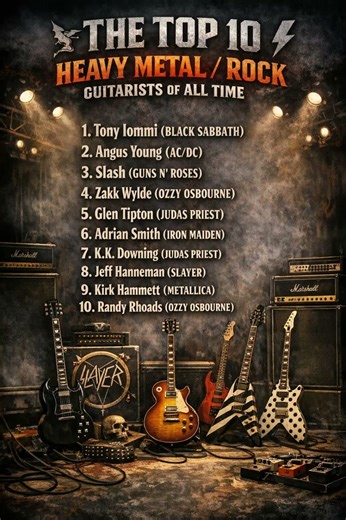 The Top Ten Heavy Metal/Rock Guitarists of all time