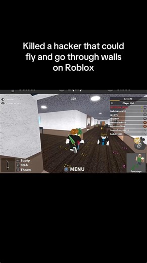Killed a hacker playing MM2 on Roblox