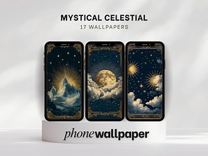 Mystical Celestial Phone Wallpaper Set – 16 Whimsical Gothic Backgrounds for iPhone & Android Mobiles (9:19.5) - Etsy Canada
