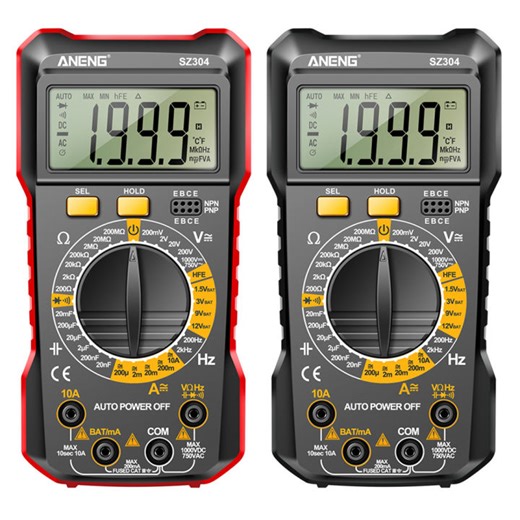 Intelligent Multimeter Large Screen AC/DC Voltage Tester Auto-Ranging Voltage Resistance Meter Multifunctional 2000 Counts Handheld for Diode/Transistor Check | Lazada.co.th