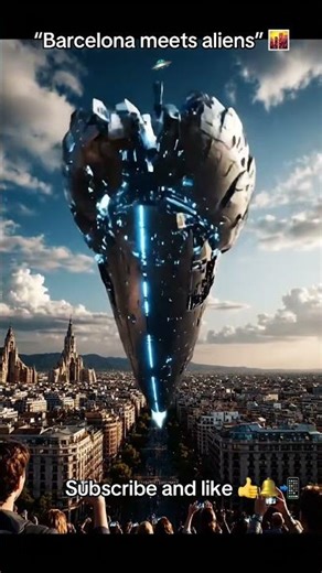 Barcelona Meets Aliens 🛸🌆👽 #UFO #barcelona