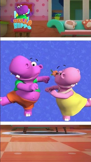 Five Little Monkeys With Hello Hippo #shorts #nurseryrhymes #kidssong #hooplakidz #hellohippo