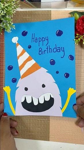 Happy Monster Birthday Card 🎂💌 | Fun Craft for Kids | Burrikiki