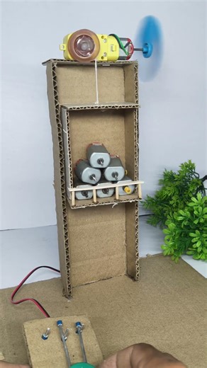 Electric Elevator lifi powered with dc motor #project #experiements