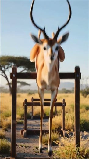 Ep.57 Gazelle Hurdler Gets Antlers Stuck on Hurdle 🦌🏃小羚羊跨栏被自己的角卡住😂