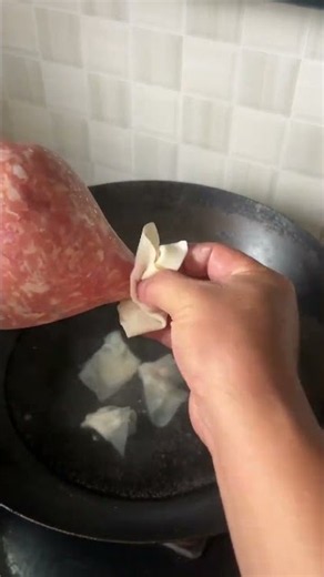 Freshly packaged wonton cuts