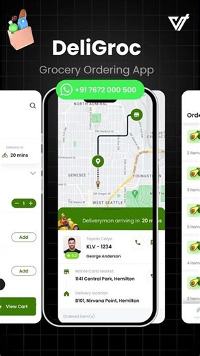6 App Template | Multi-Vendor Grocery Delivery App | eCommerce App | DeliGroc | +91 7672 000 500