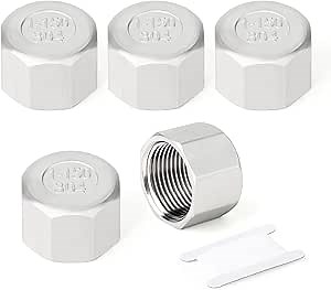 TAISHER 5PCS 304 Stainless Steel Cap Pipe Plug Socket Fitting 1" NPT Female