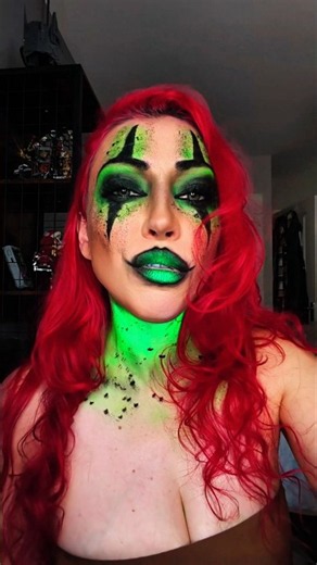 UV Neon Green Halloween Makeup 💚⚡ | Spooky Glam