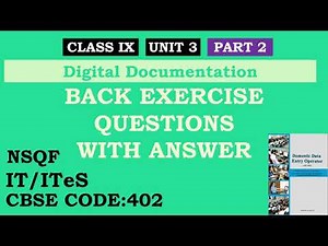 Class IX IT 402 UNIT 3 Question Answers PART 2 | Digital Documentation