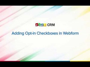Including Opt-in checkboxes in Zoho CRM web forms