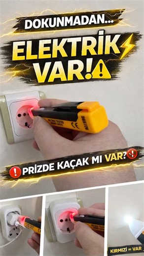 Dokunmadan Elektrik Var mı? ⚡ Prizi Test Ettim! #priz #reklam #elektrik #diy #shortvideo #shorts