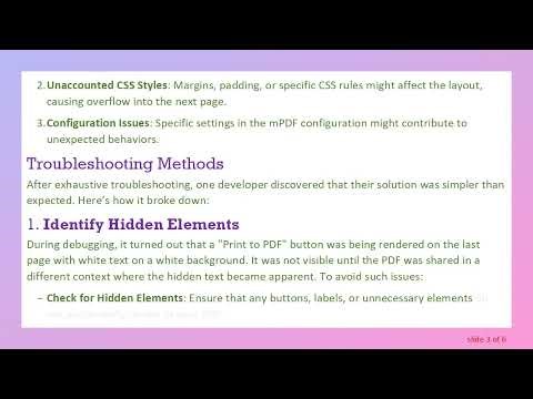 How to Fix the pesky extra blank page Issue in mPDF