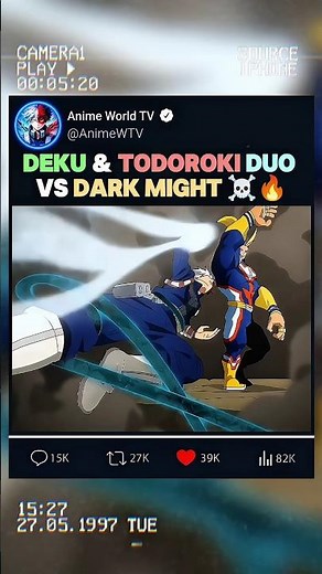 DEKU & TODOROKI's Defeat DARK MIGHT ☠️🔥 | #myheroacademia #edit #amv #anime #shorts