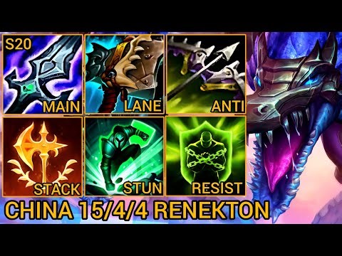 Renekton Baron Lane MVP Rating A+ 15/4/4 - China Wild Rift New Meta Build & Runes By Tiarty