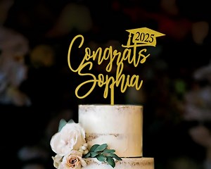 Personalized Graduation Cake Topper, Custom Name Congrats Grad Cake Topper, Graduation Party Decor, College Graduation Cake Topper - Etsy