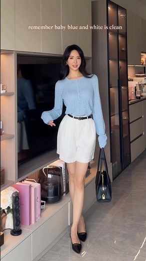 matching baby blue💙outfits✨Which color combination is your favorite?💡 #ootd #fashion #style