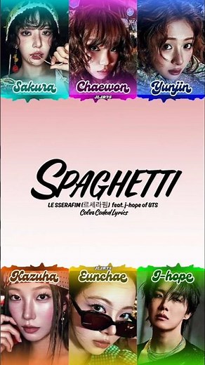 LE SSERAFIM (르세라핌) SPAGHETTI (feat. j-hope of BTS) (Color Coded Lyrics)