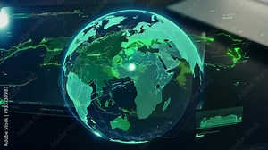 3D map visualization of Africa showcasing terrain and geographic features