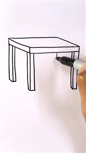 Table drawing easy step by step #shorts #shortvideo #ytshorts #drawing #table