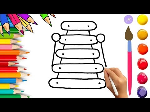 How To Draw cute Xylophone Drawing, Painting & Coloring For Kids and Toddlers_🌈🎨