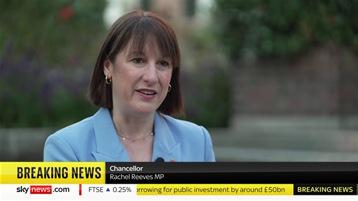 9.7K views · 101 reactions | BREAKING: Rachel Reeves will rewrite the government's fiscal rules in next week's budget to allow her to increase borrowing for public investment by around £50bn. The Chancellor has been speaking to Sky's Paul Kelso about the change  https://trib.al/Rx0iR33  Sky 501, Virgin 602, Freeview 233 and YouTube | Sky News | Facebook