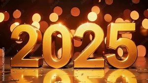 golden new year 2025 animation, happy new year 2025 animation, new year 2025 golden animation, golden new year 2025 background, golden new year 2025 video footage