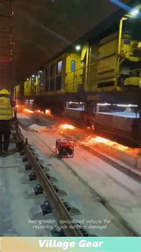 Rail grinder: specialized vehicle for repairing track surface damage! #machine #railway