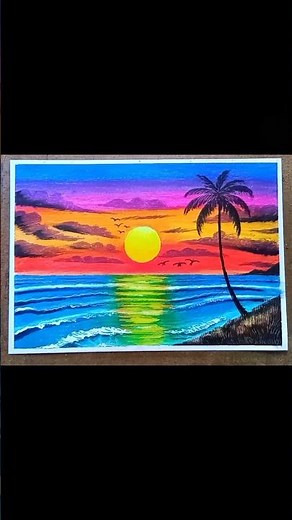 Easy Ocean Sunset Drawing