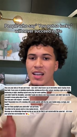 "You got so lucky" is the biggest cope anybody will ever tell #shorts #success #neverquit#grind