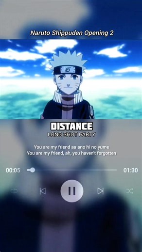 Naruto Shippuden Opening 2 - Distance by LONG SHOT PARTY
