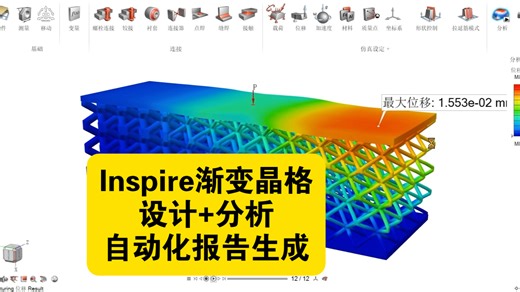 Inspire渐变晶格设计 分析，自动化报告生成