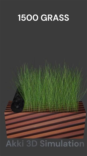 30 to 5000 Satisfying 3D Grass Simulation #3dcg