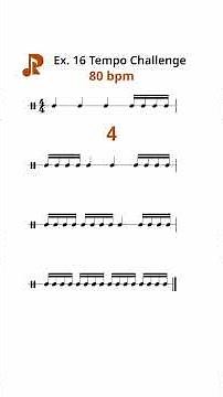 Rhythm Exercises Tempo Challenge 16 60 bpm 80 bpm 100 bpm 120 bpm 150 bpm #learnmusic #challenge