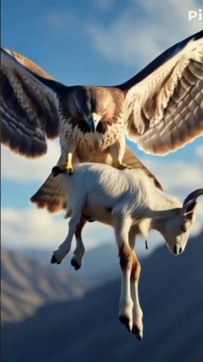 Incredible! Hawk Carries a Goat in Its Talons – Shocking Wildlife Moment - #eagles #goat #shorts