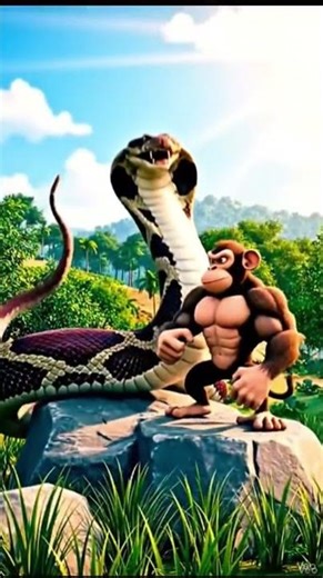 "Bodybuilder Monkey Captures the GiantRed-Tail Python | Epic JungleFarmAdventure"